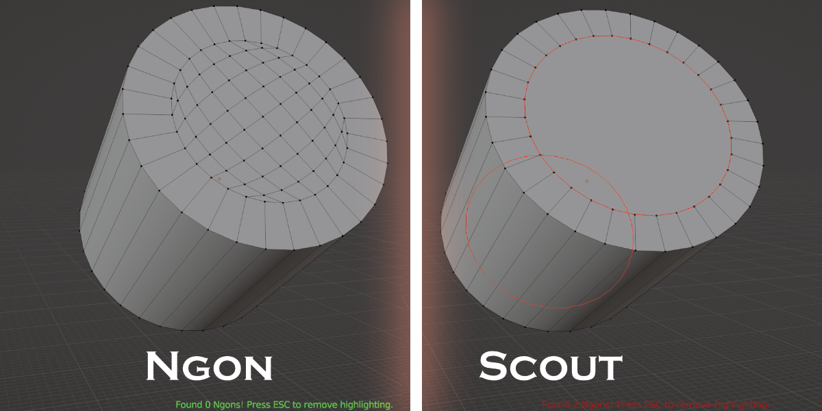 Ngon Scout — Highlight n-gons so they don't sneak into export