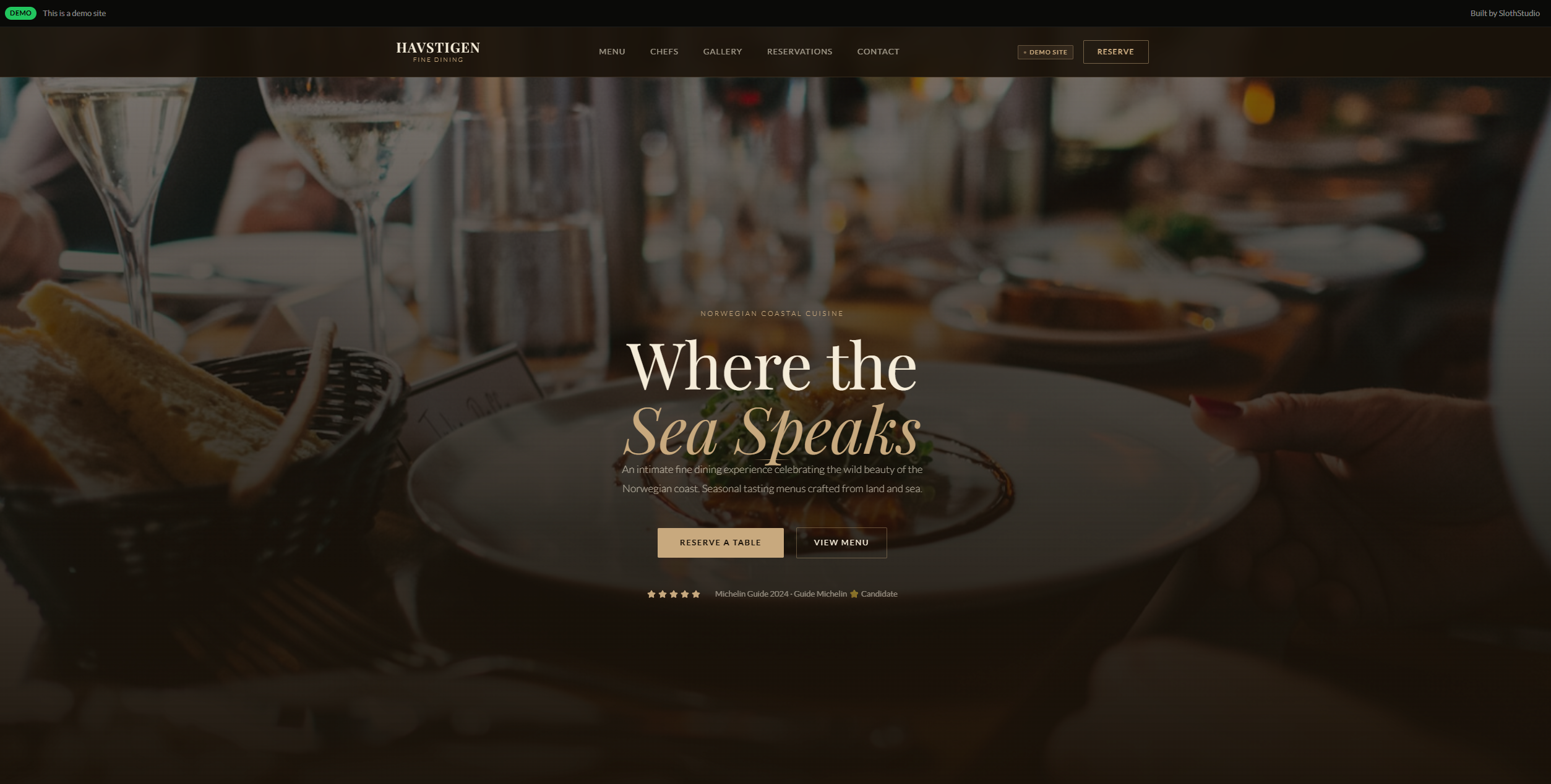 Havstigen Restaurant — Fine-dining brand site with reservation flow