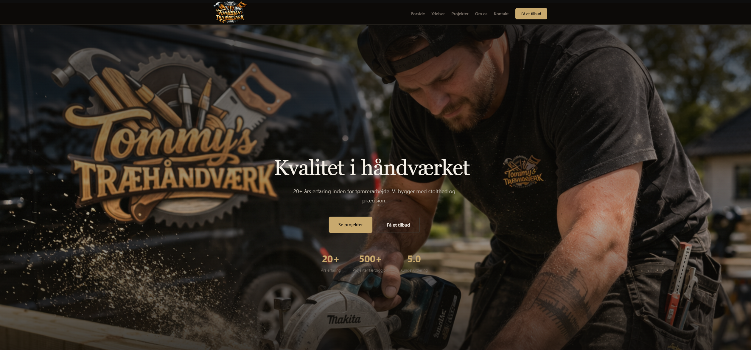 Tommy's Håndværk — Danish carpentry showcase — 20+ years, real projects, real photos